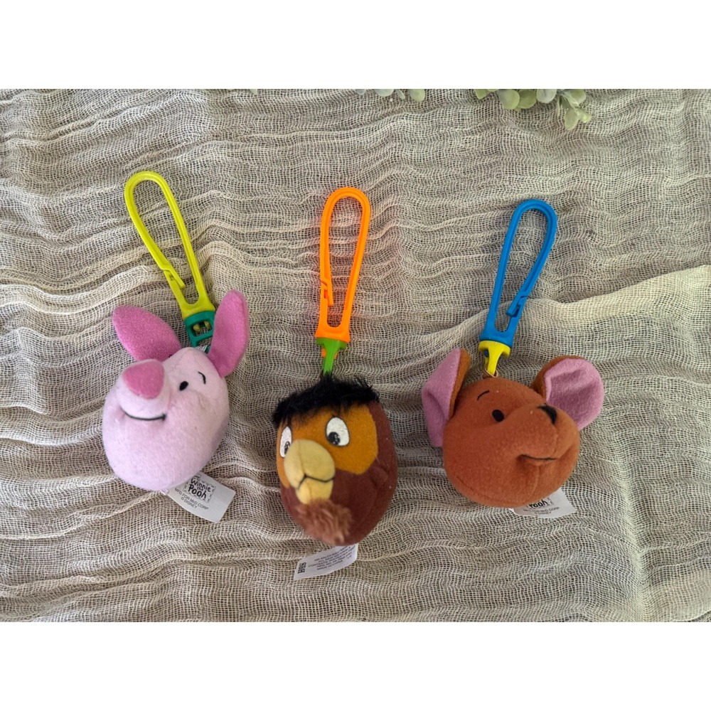 2000 Winnie the Pooh Piglet Owl Roo McDonalds happy meal toy keychain‎ MCD Y2K